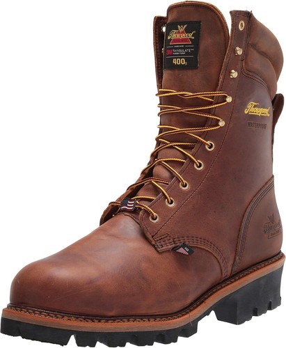 Pre-owned Thorogood Logger Series 9” Waterproof Insulated Steel Toe Work Boots For Men... In Trail Crazyhorse