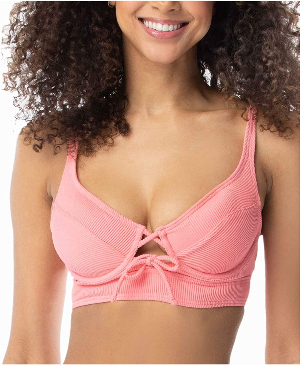 SUNDAZED 260907 Women's Sonia Tie-Front Bikini Top Pink
