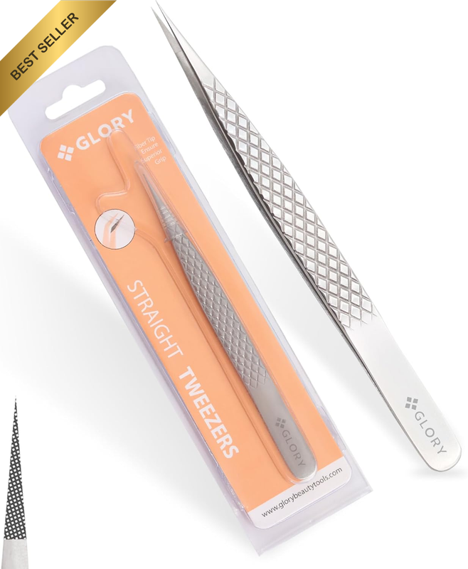 Tweezers for Isolation Eyelash Extensions, Straight Pointed Fiber Tips Tweezer,