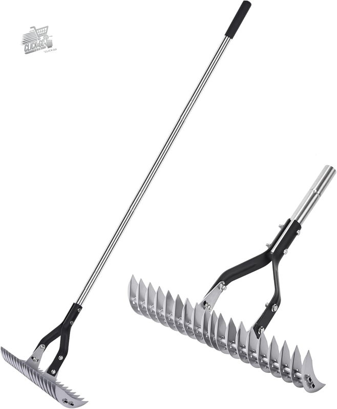 Rastrello Arieggiatore Prato Scarificatore Manuale Feltro Erba Secca Nero 38cm
