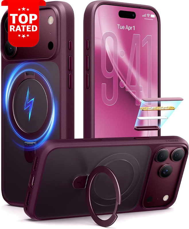 Magnetic Stand for Iphone 18 Pro Max Case, Hands-Free Viewing, Purple