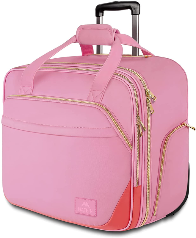Rolling Briefcase for Women, Large Rolling Laptop Bag with W