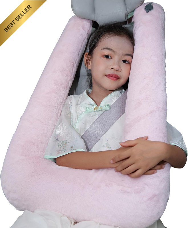 Inflatable Kids Car Pillow - Safe Reliable Design for Carseat Sleeping, Soft Com