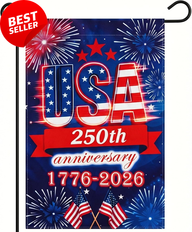250th Anniversary USA Garden Flag 1776-2026 Double Sided 12x18 Flag