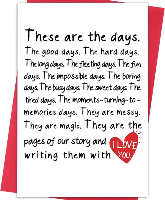 Valentines Day Card for Him Her, Romantic Valentines Day Card for Husband, Valen