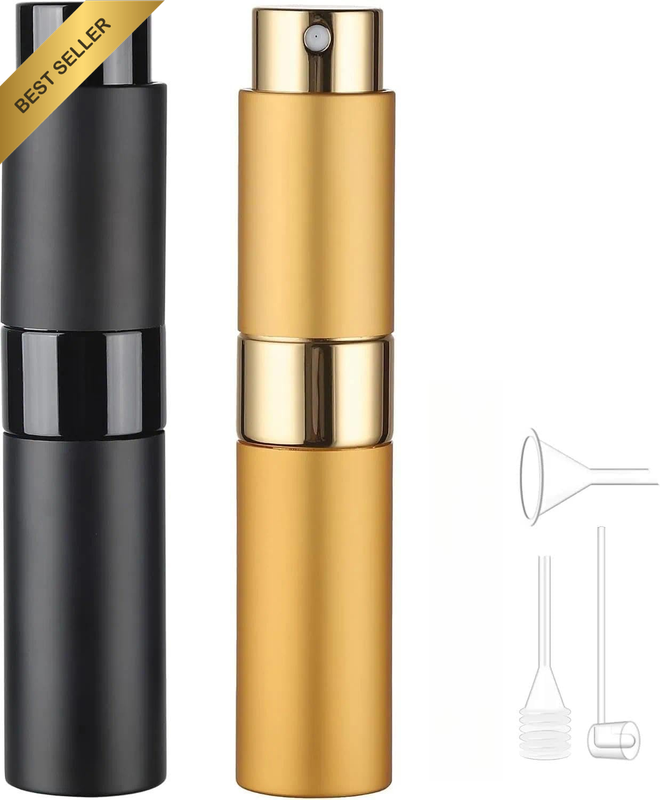 Refillable Travel Perfume Atomizer, Portable Cologne Sprayer Bottle with Funnel 