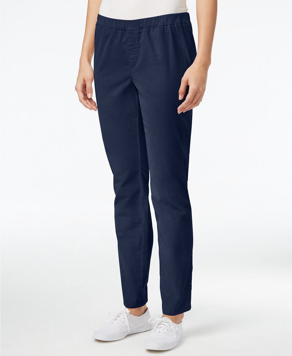KAREN SCOTT PETITE CORDUROY STRAIGHT VELOUR PULL ON PANTS Sz PP NWT $ 45 706255728712 | eBay