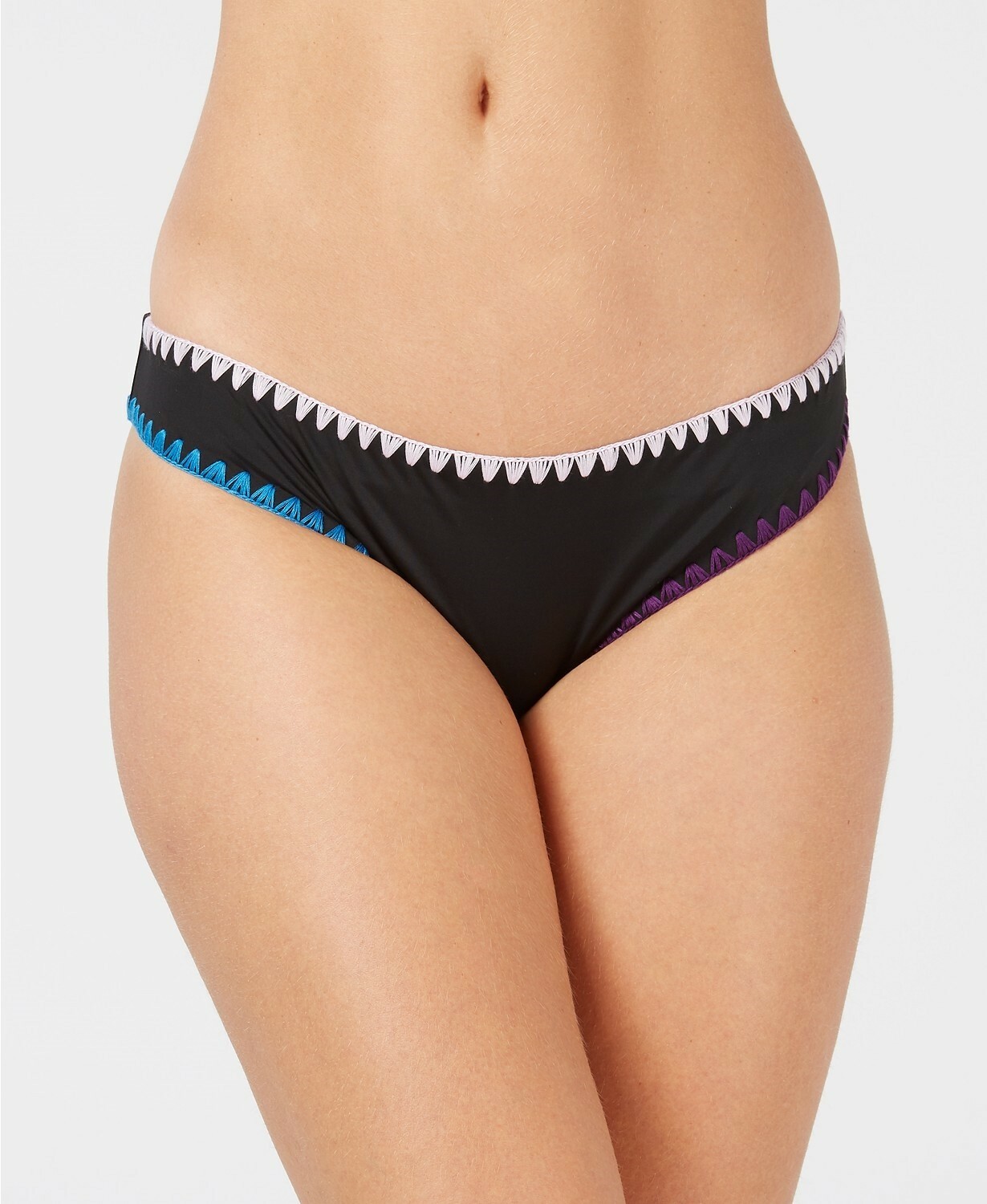 Bar Iii 262351 Women's Smocking Solids Black Bikini Bottom Swimwear Size XL