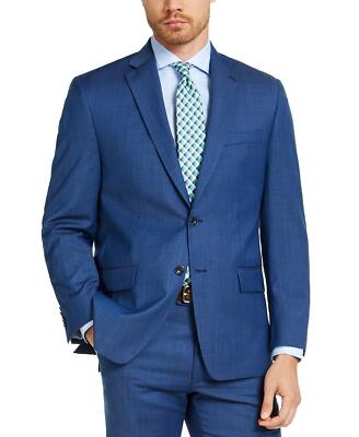 Michael Kors Men's Modern Fit Airsoft Stretch Suit Jacket Blue Tic 50L Sport