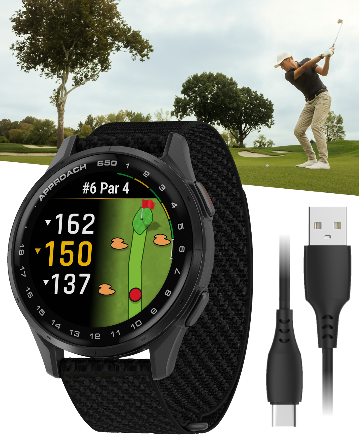 GARMIN Approach S50 ブラック GPSゴルフスマートウォッチ Garmin Approach® S50 | Golf Smartwatch