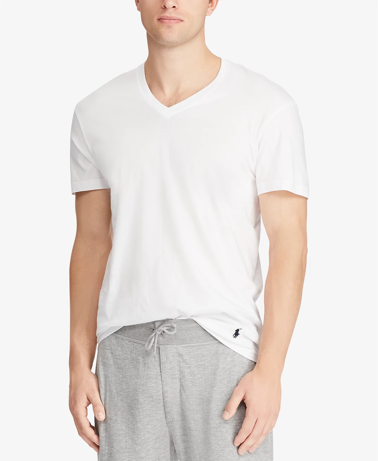 Ralph Lauren BIGSHIRT ホワイト POLO RALPH LAUREN Big & Tall Cotton Jersey V-Neck T-Shirt