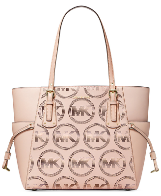 Michael Kors Voyager Large Tote Bag MK Logo Monogram Soft Pink Leather SEALED