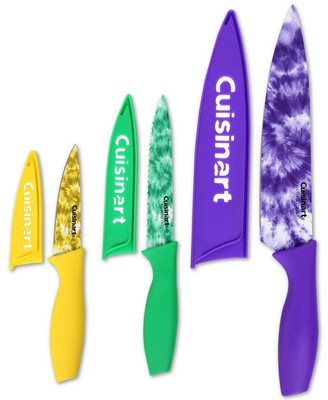 Cuisinart Tie Dye Print 3 Pc. w/blade guards Chef Cutlery GROOVY! Cool Print!