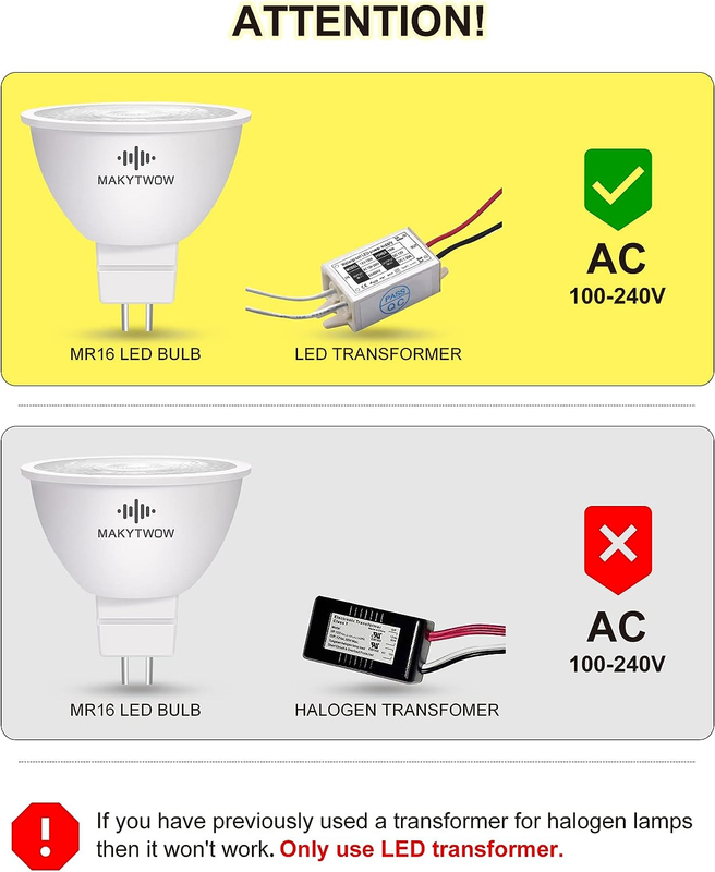 Blue MR16 LED Light Bulb, Gu5.3 Bi-Pin Base LED Spotlights 12V LED Bulbs for Out