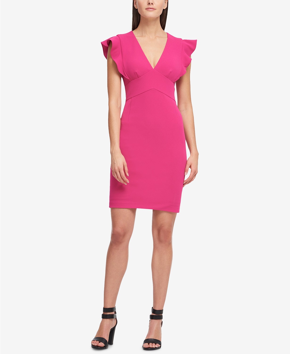 

DKNY NWT Изысканное платье-футляр для подводного плавания с V-образным вырезом WATERMELON, размер 0, Watermelon pink