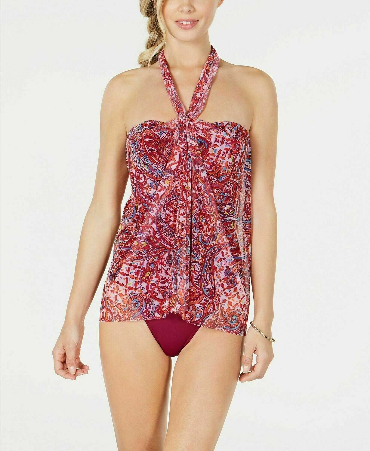 LAUREN Ralph Lauren Flyaway Paisley Bandeau Tummy Control