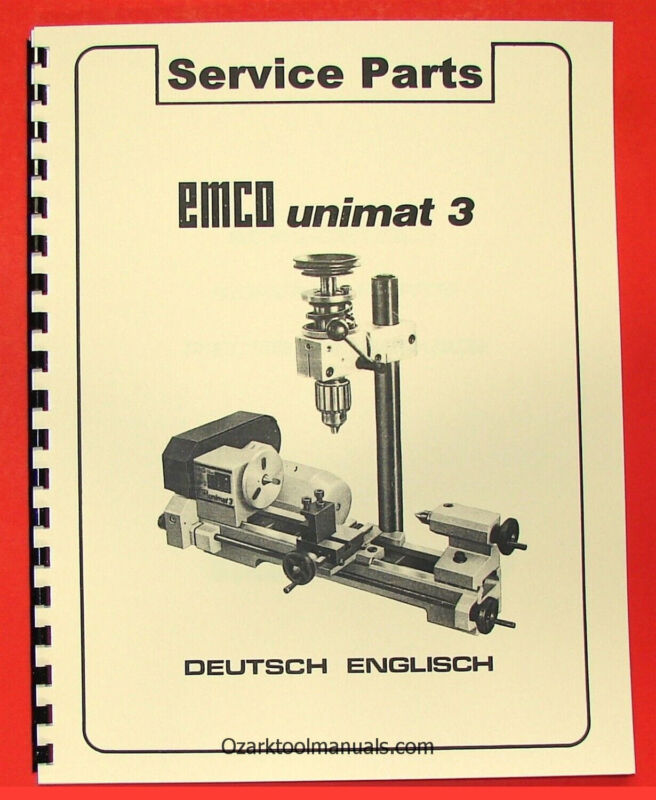EMCO Unimat 3 Mill Metal Lathe Parts Manual 0302
