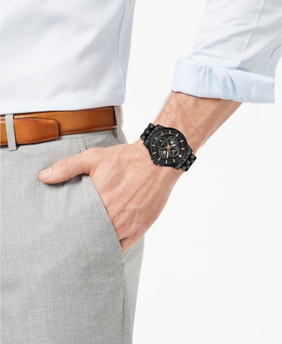 Pre-owned Citizen Eco-drive Mens Calendrier Gray Stainless Steel Bracelet Watch Bu0057-54e