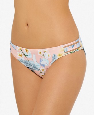 Hula Honey PINK MULTI Moana Blossom Strappy Bikini Swim Bottoms, US Medium