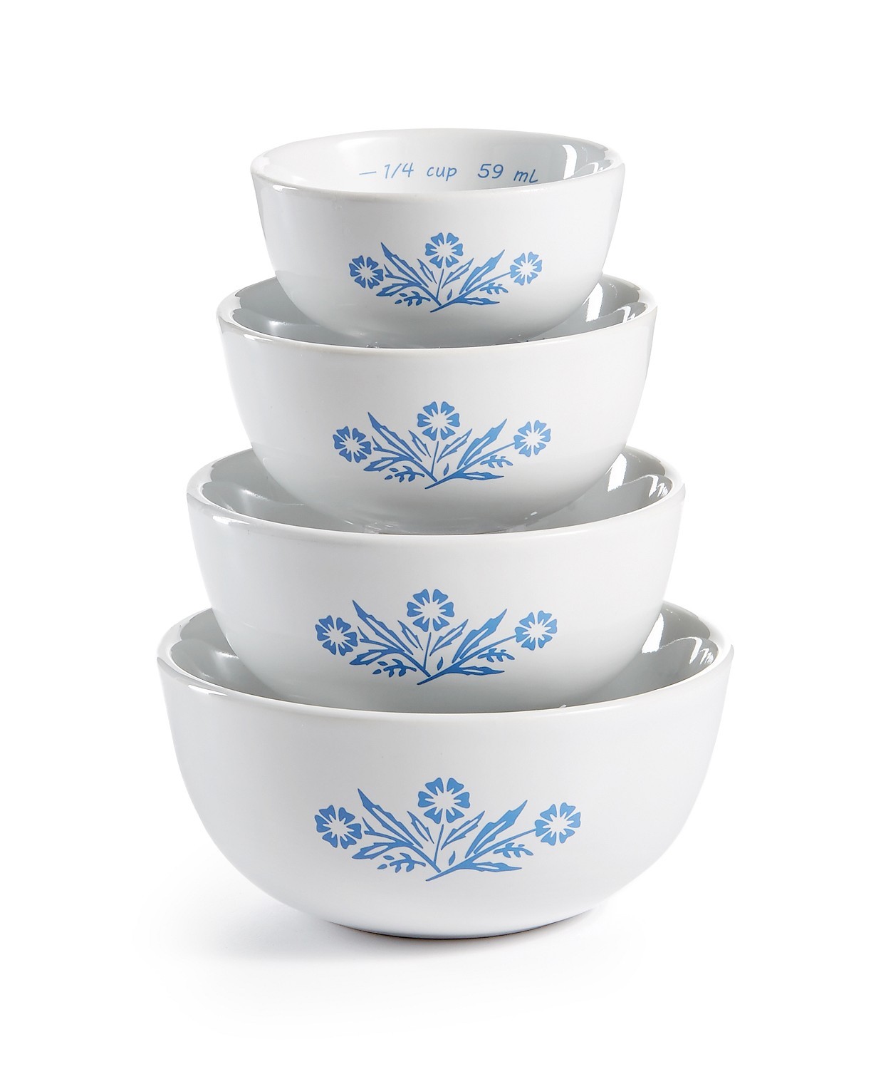 *NEW 4pc CorningWare Corelle CORNFLOWER BLUE Stoneware MEASURING PREP