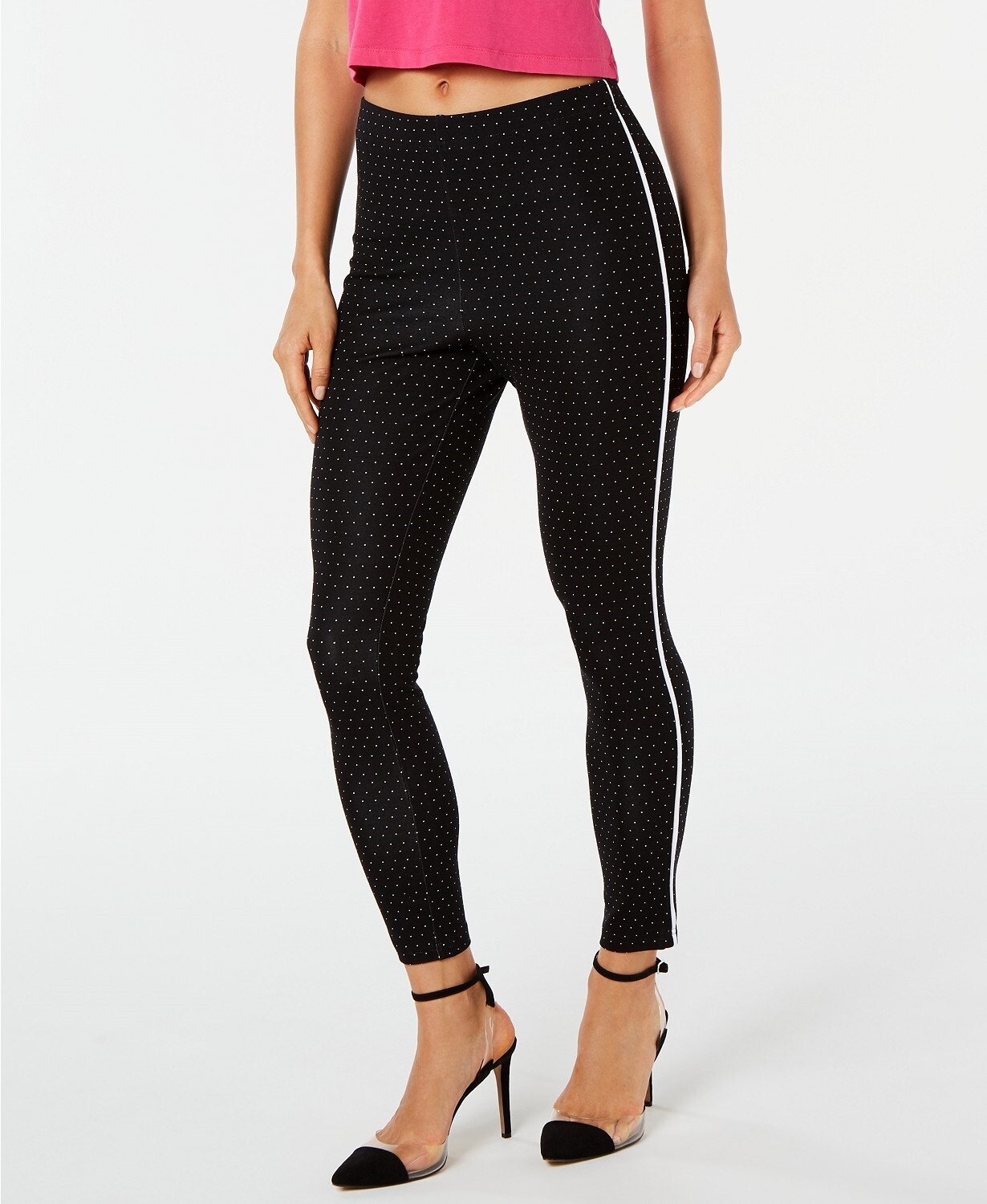 Hue 252608 Women Pin-Dot Knit High-Waist Cropped Skimmer Leggings Size 2X-LARGE