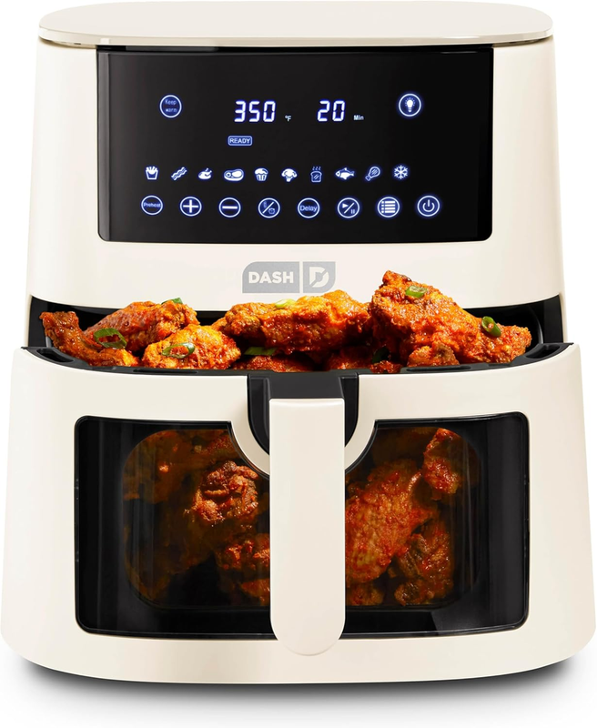7Qt Clear View Digital Air Fryer - Cream
