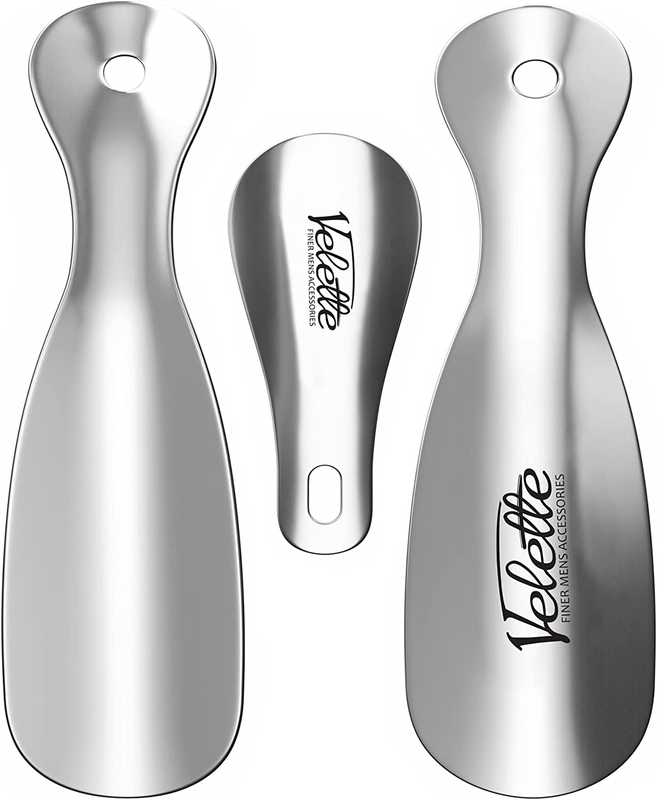 Metal, 3 Pack, 2-7.5” Long Shoe Horn & 1-4” Travel Shoe Horn,