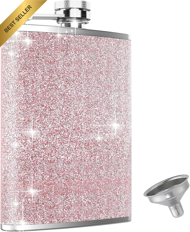 Bling Hip Flask 8Oz/220Ml Flask for Liquor Stainless Steel Spirit Bottle with Ne