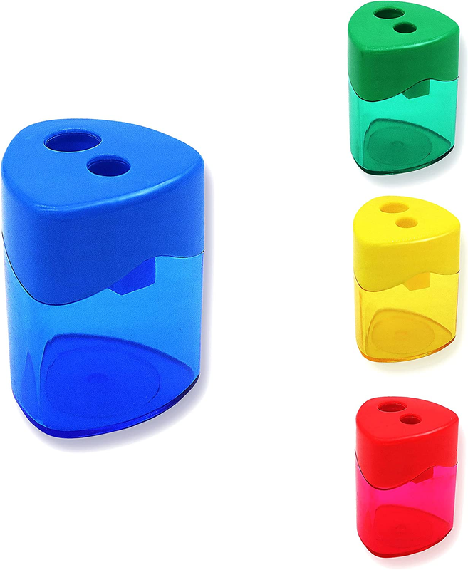 4Pcs Pencil Sharpeners Manual ,Dual Holes Compact Colored Handheld TOP QUALITY✨