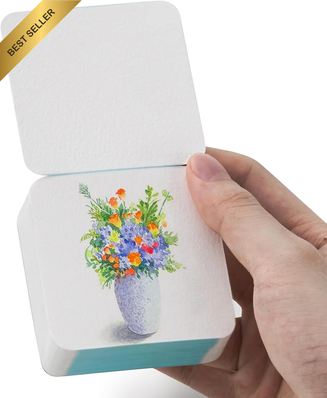 60 Sheets Mini Watercolor Sketchbook 2.6 * 2.6'' Cold Press 300Gsm/140Lb, Travel