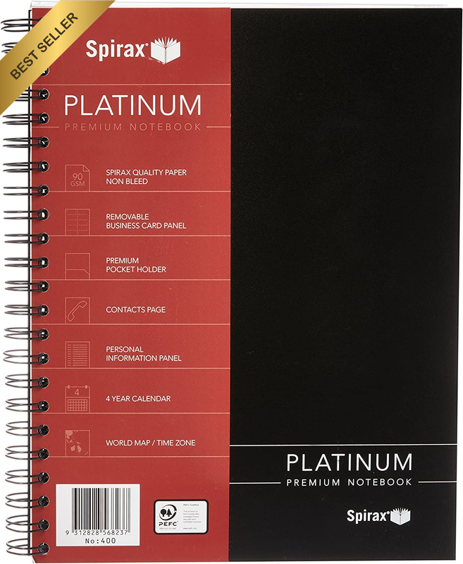 400 Platinum Notebook A4 200 Page Black