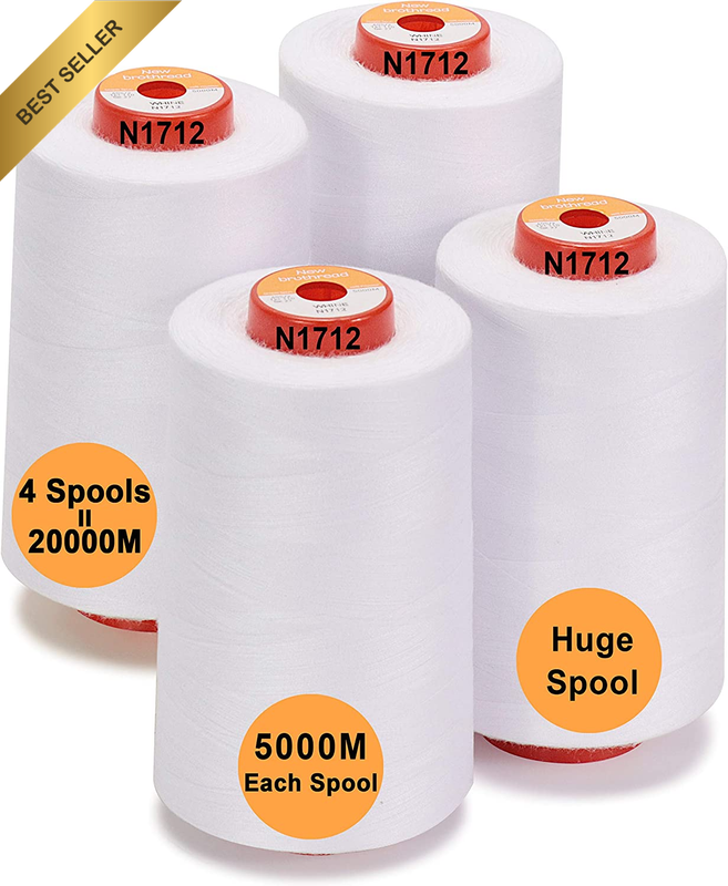 Set of 4 Large Cones of 5500Y (5000M) Each All Purpose Spun Polyester Thread 40S