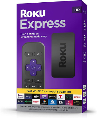 Roku Express | HD  Streaming Device with Standard Remote (No TV Controls)