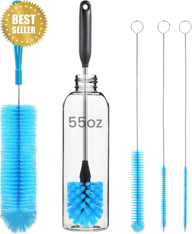 5 Pack Bottle Brush, Straw Cleaner Brush & Water Bottle Brush,15In Stainless Ste