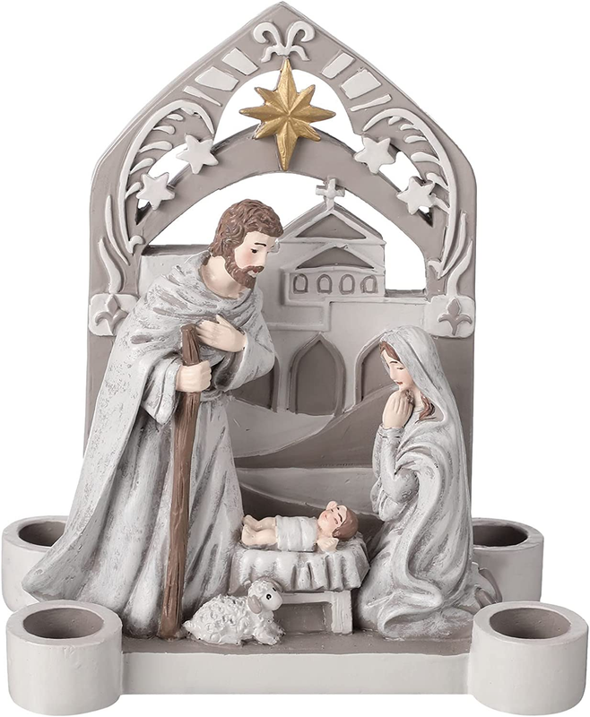 Nativity Advent Candlestick Hol