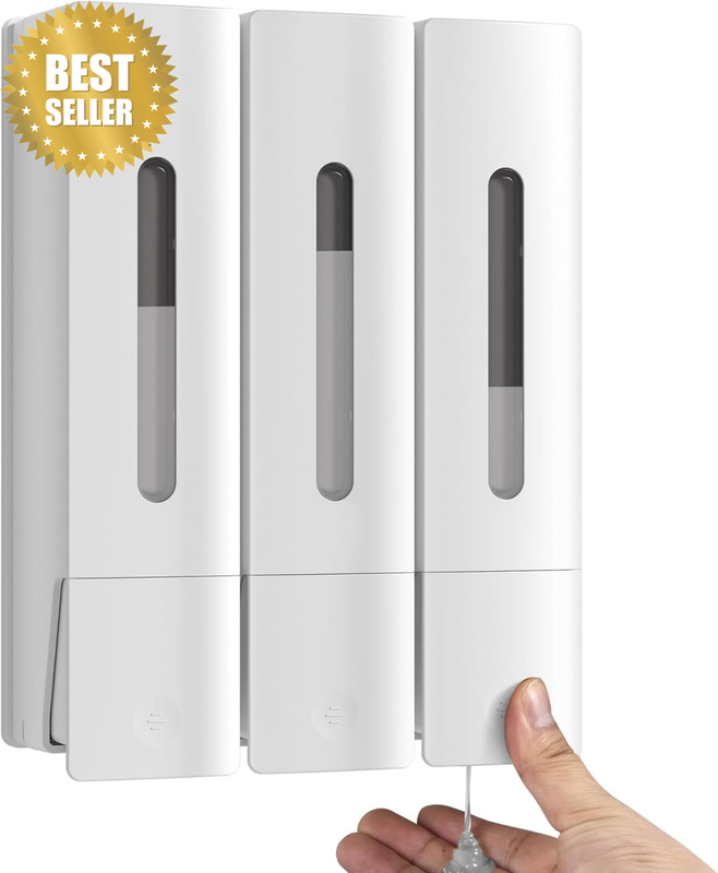 Shower Soap Dispenser Shampoo Conditioner Wall Mounted No Drill Body Wash Dispen