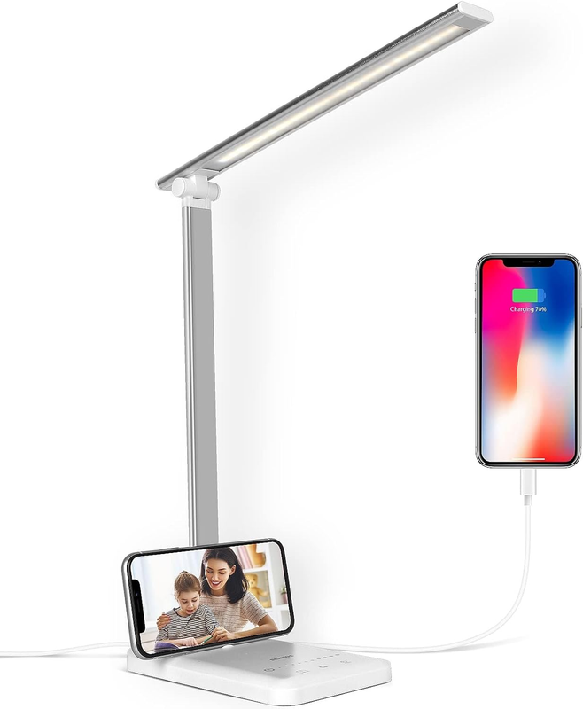 LED Desk Lamp for Home Office, Eye-Caring Table Light, 25 Lighting Modes, 45 Min