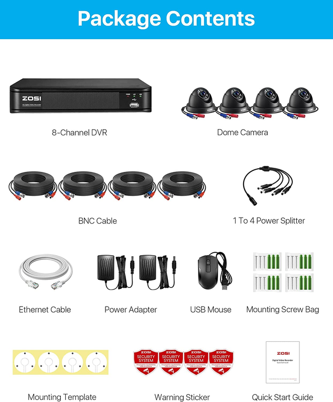 Home Security Camera System Outdoor, 8 Channel 1080P HD-TVI DVR