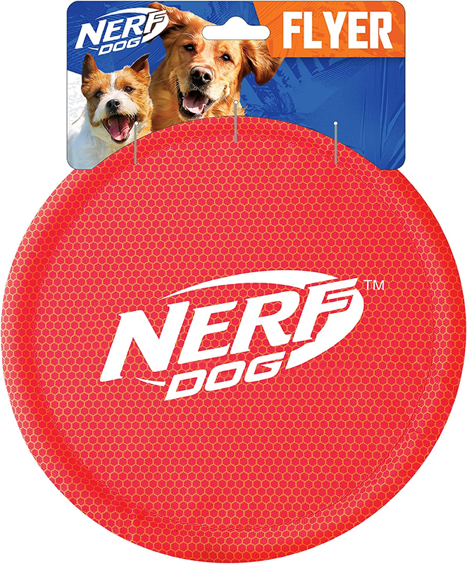 Nerf Dog Nylon Flyer Dog Toy, Frisbee, Lightweight, Durable and Water Resistant,