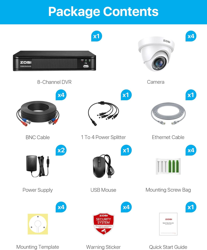 1080P H.265+ Home Security Camera System with AI Human Vehicle Detection, 5MP 3K