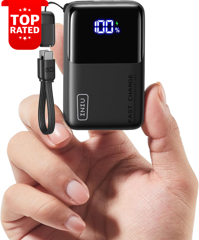 Mini Power Bank 10000mAh 45W PD Fast Charging Pocket Size for iPhone 15 Pro