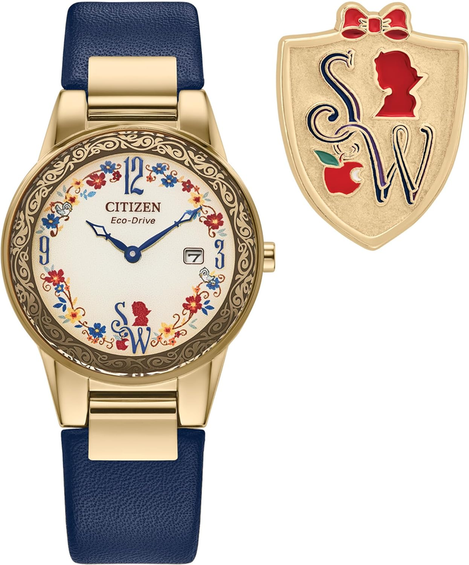 Pre-owned Bulova Citizen Ladies' Eco-drive Disney Princess Snow White Gold Stainless Steel Case W