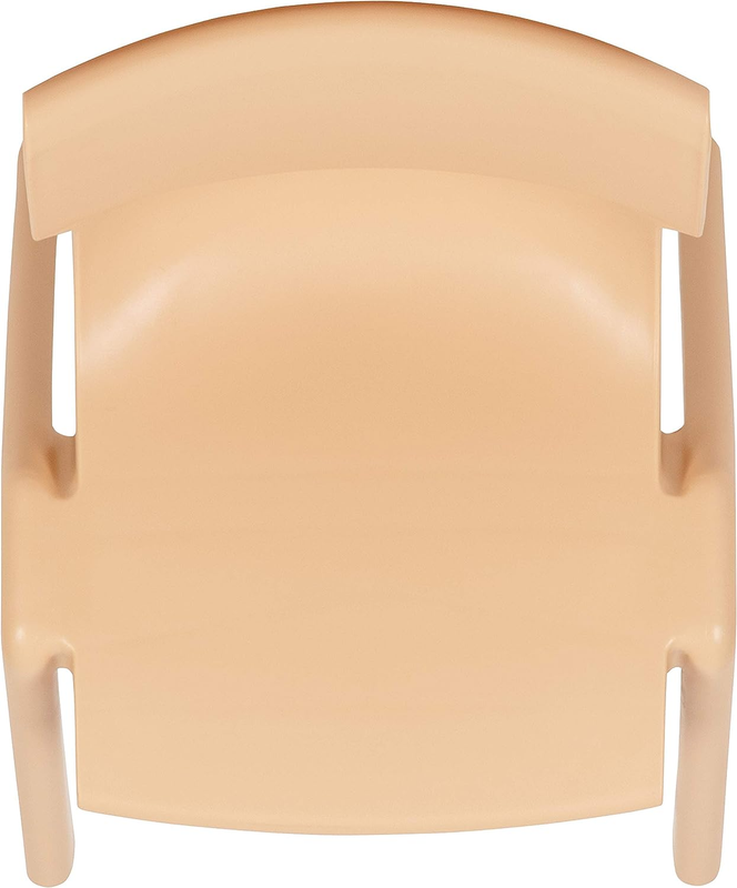 2 Pack Natural Plastic Stack School Chair with 13.25" H Seat, K-2 School Chair