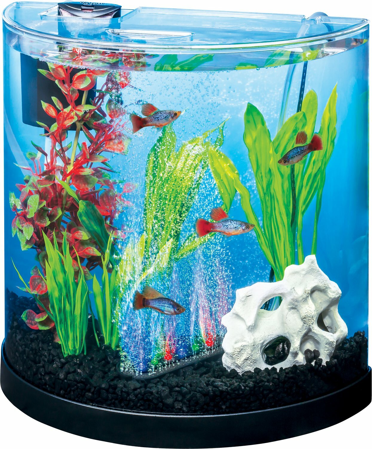 Tetra ColorFusion Half Moon Aquarium Kit, 3-gal