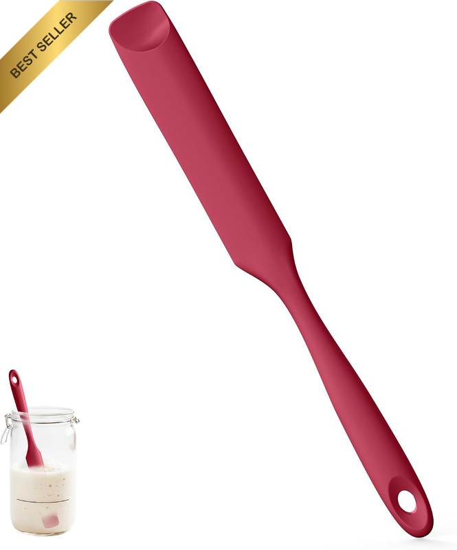 24Cm Sourdough Starter Spatula Silicone Jar Scraper (Red)
