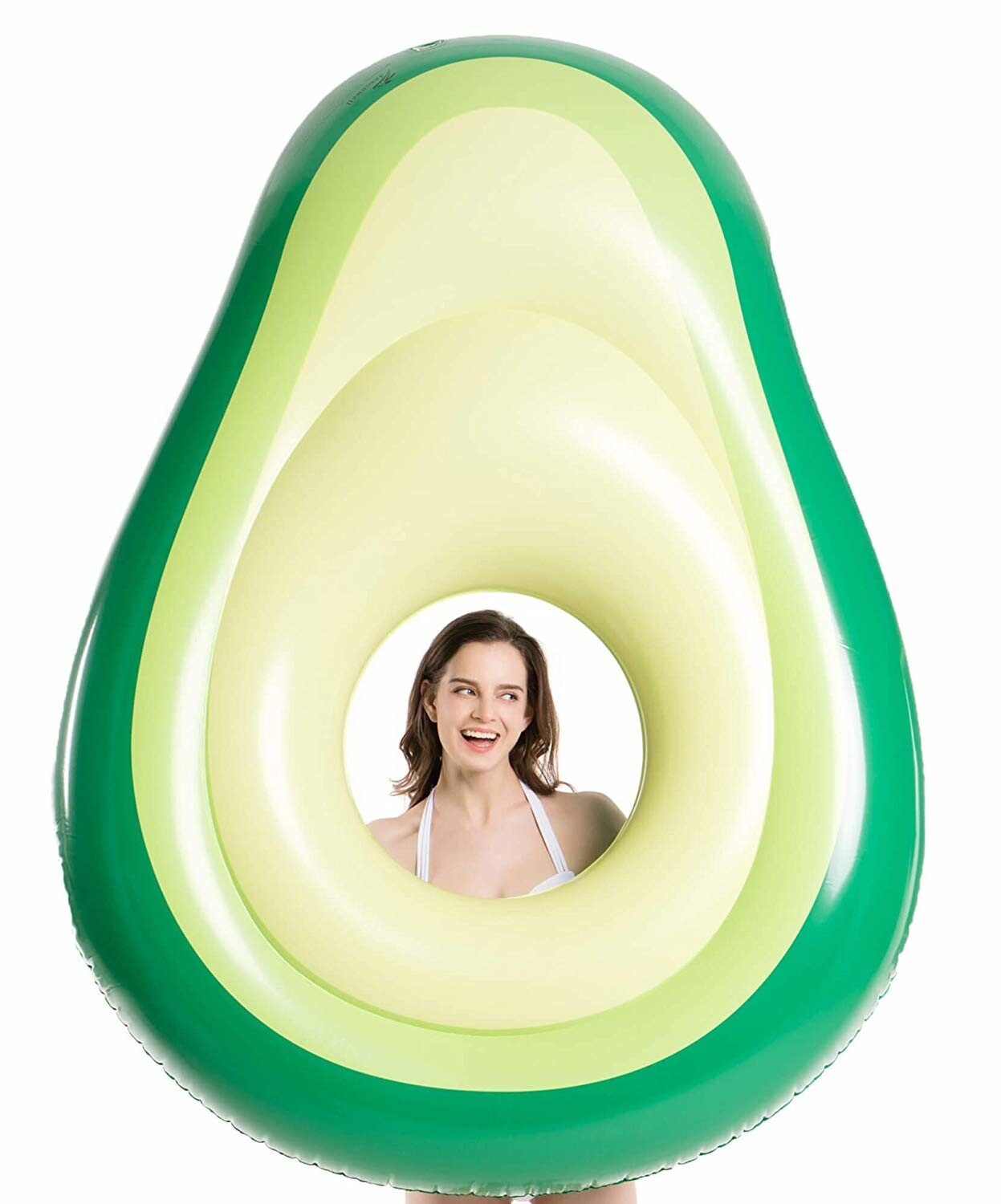 Giant Inflatable Avocado Pool Float - Floatie with Ball Water Summer Beach