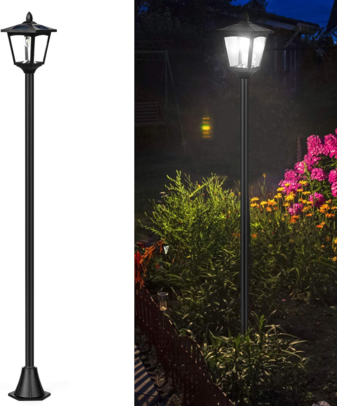 68.5" Solar Lamp Post Lights, Waterproof Outdoor Solar Power