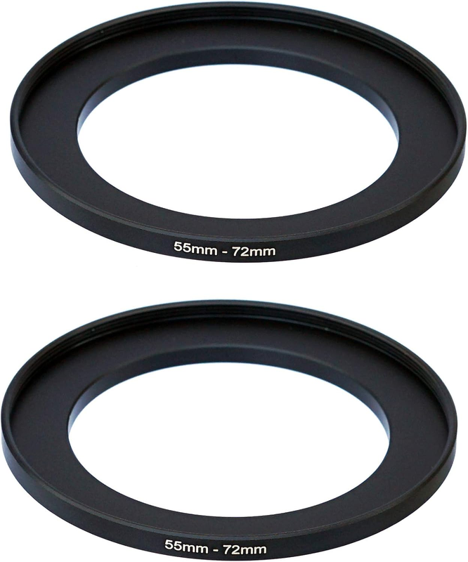 (2 Pcs) 55-72MM Step-Up Ring Adapter, 55Mm to 72Mm Step up Filter Ring, 55 Mm M
