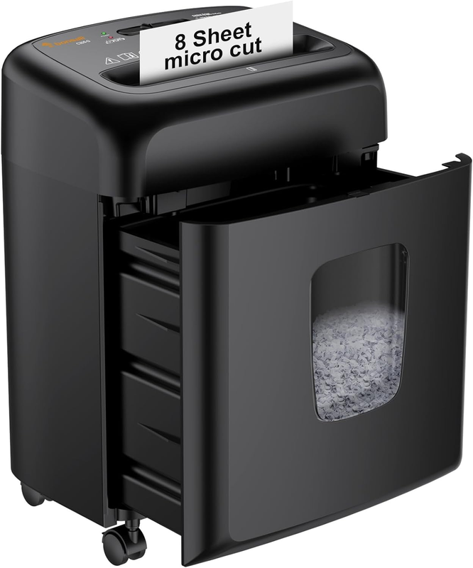 Bonsaii 8 Sheet High Security Micro Cut Paper Shredder with 