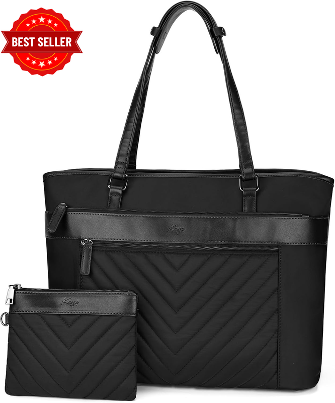 Laptop Tote Bag for Women,  Large Water-Resistant 15.6 Inch Computer Shoulder Ba